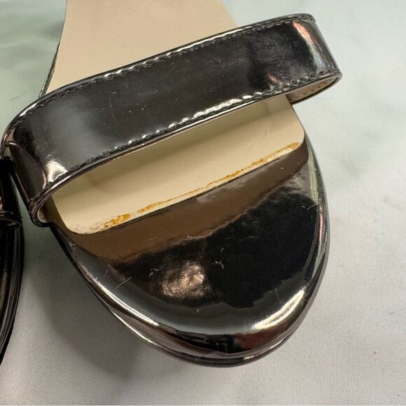 Touch Up Benjamin Walk Heel Size 9M Mary Silver Sandal Open Toe Metallic Formal - Picture 6 of 9